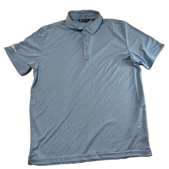 Travis Mathew Polo Shirt Mens L Blue Short Sleeve - Picture 1 of 7